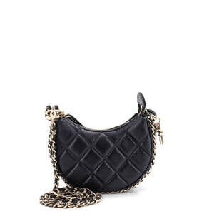 Chanel Mini Chain Around Hook Hobo Quilted Lambskin